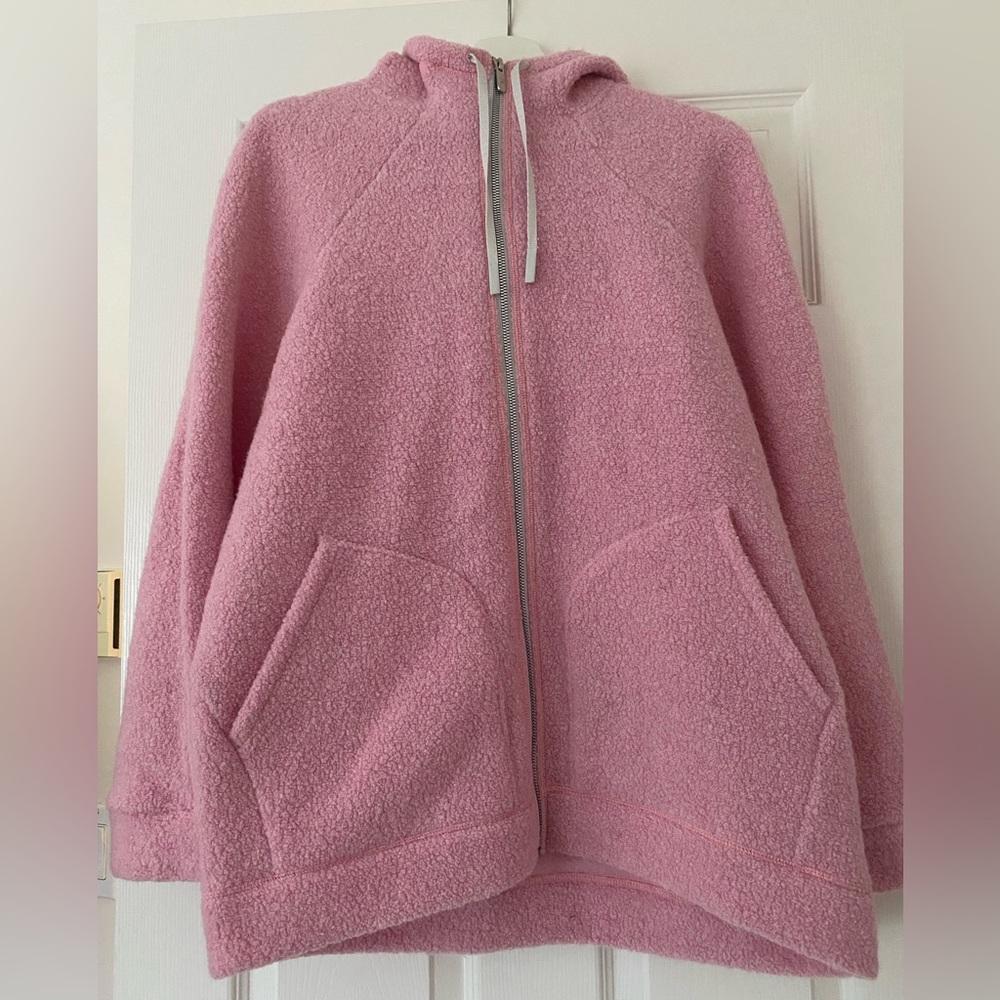 Lululemon Large Oh So Sherpa Hooded Jacket Zip Pink NWOT